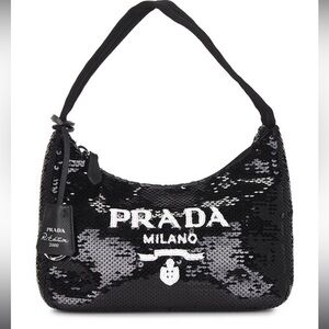 100% AUTHENTIC PRADA RE-EDITION SEQUIN BLACK BAG - BNWT!!